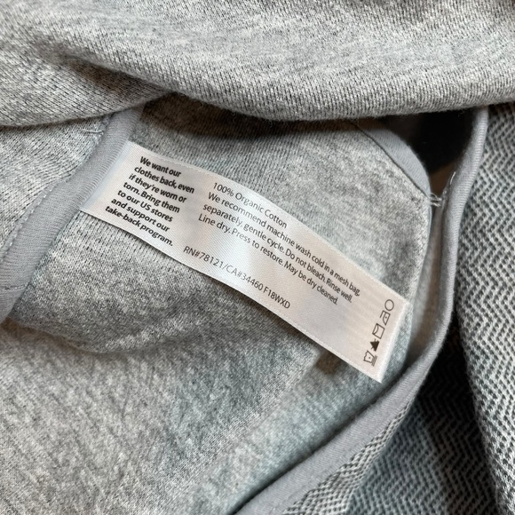 Eileen Fisher Petites Asymmetrical Zip Sweater Jacket Grey Chevron Small - Picture 5 of 6